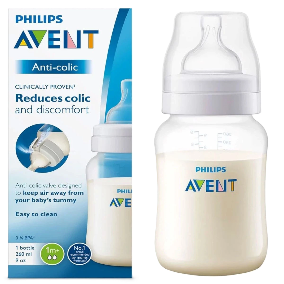 رضاعة  فيليبس أفنت المضادة للمغص 260مل