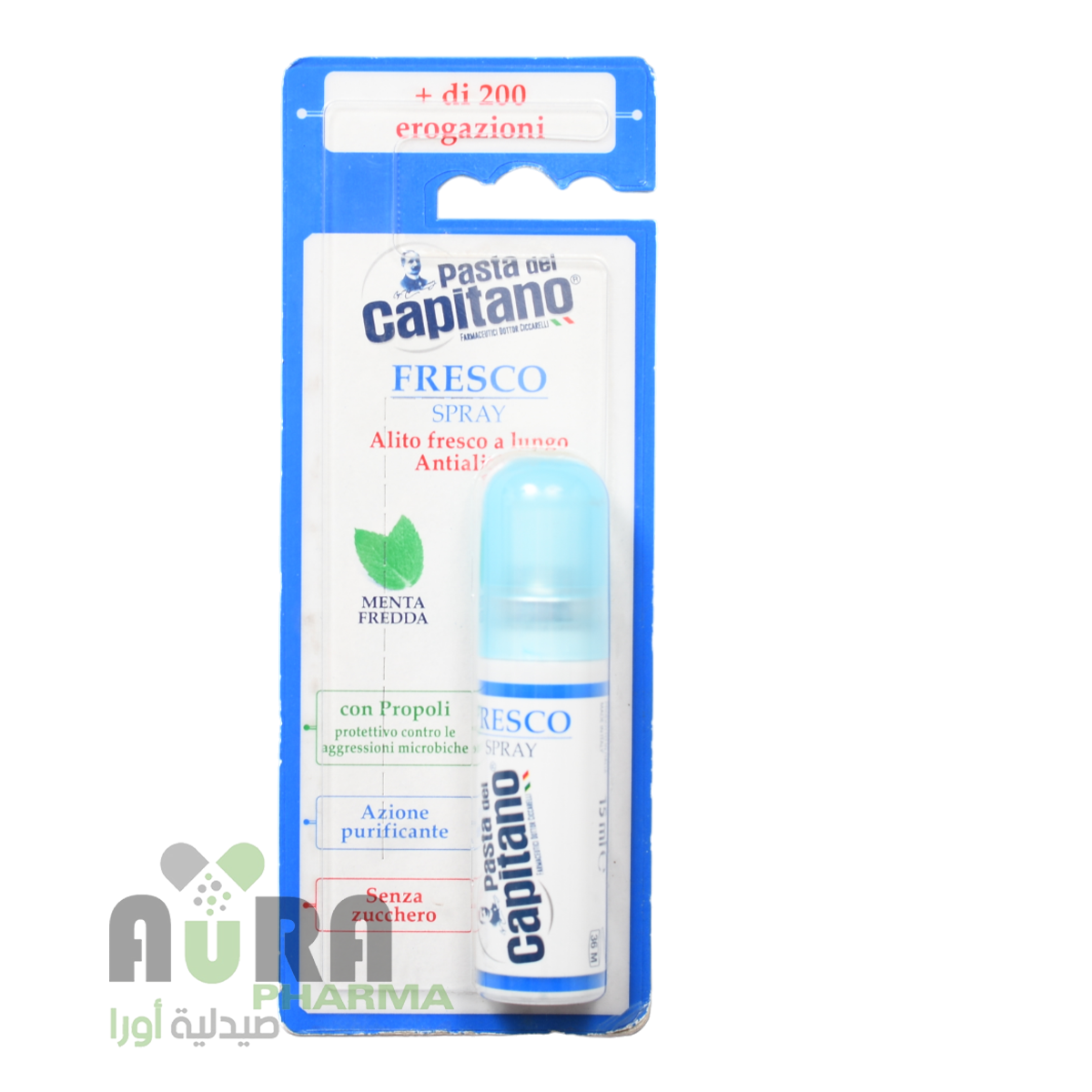 باستا ديل كابيتانو بخاخ معطر لرائحة الفم بالنعناع 15 مل