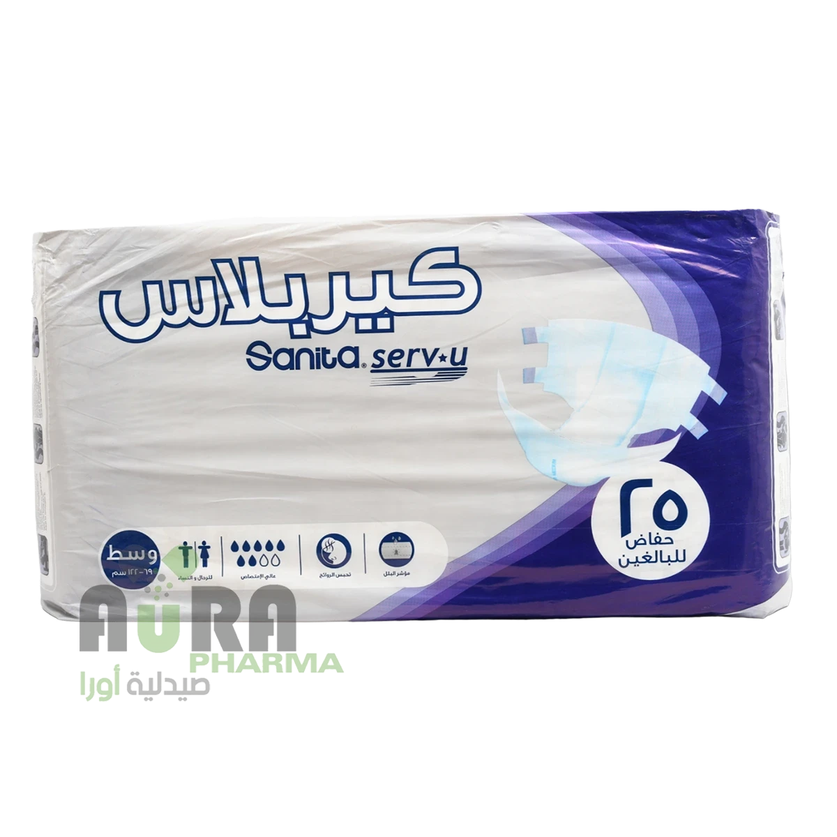 كير بلاس حفاضات للبالغين مقاس وسط، عبوة 25 حبة.