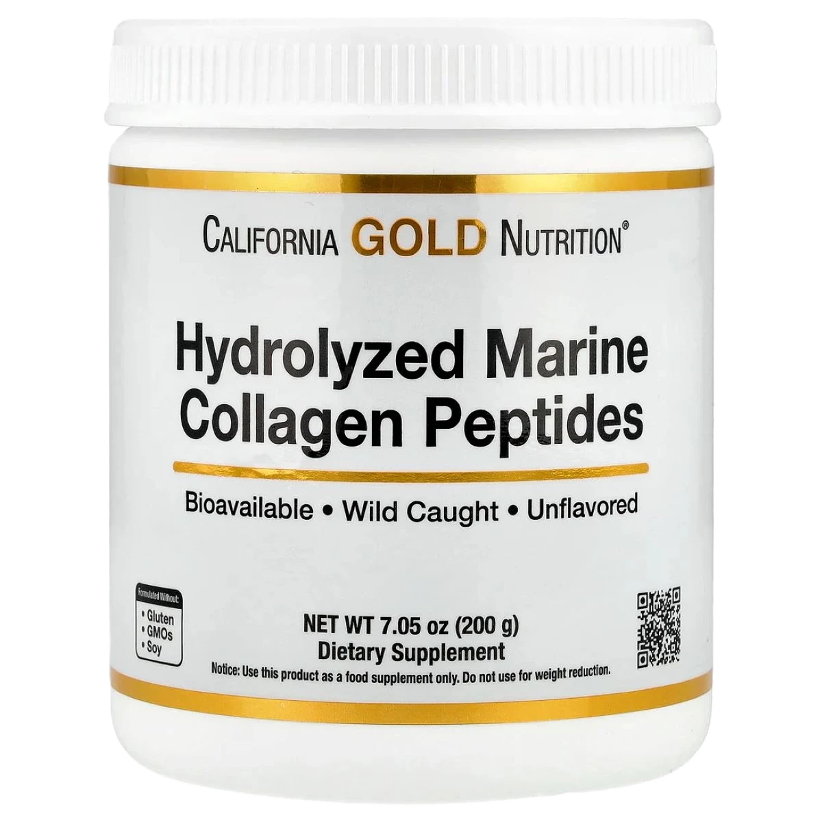 California Gold Nutrition, ببتيدات الكولاجين البحري المحللة، بدون نكهة، 7.05 أونصة (200 جم)