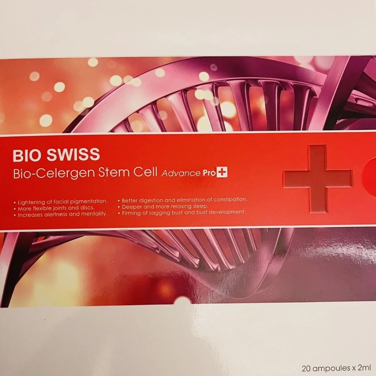 حقن الخلايا الجذعية للنضارة والشيخوخة من بايو سويس بيو سيليرجين 20 أمبولة * 2مل