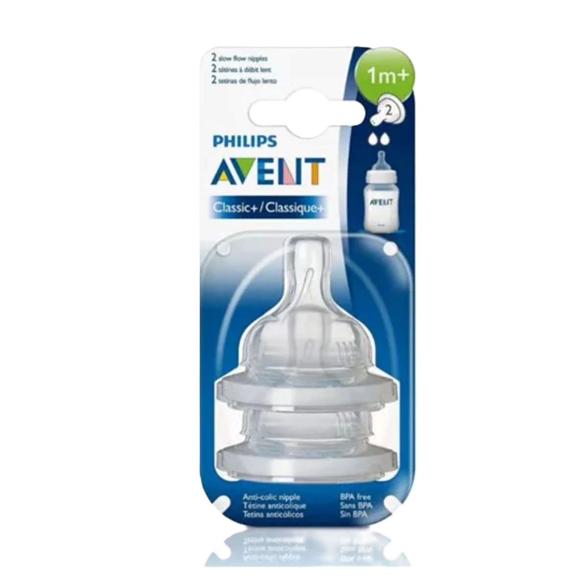 فيليبس افنت حلمة رضاعة كلاسيك مضادة للمغص +3m / تدفق متوسط ،قطعتان