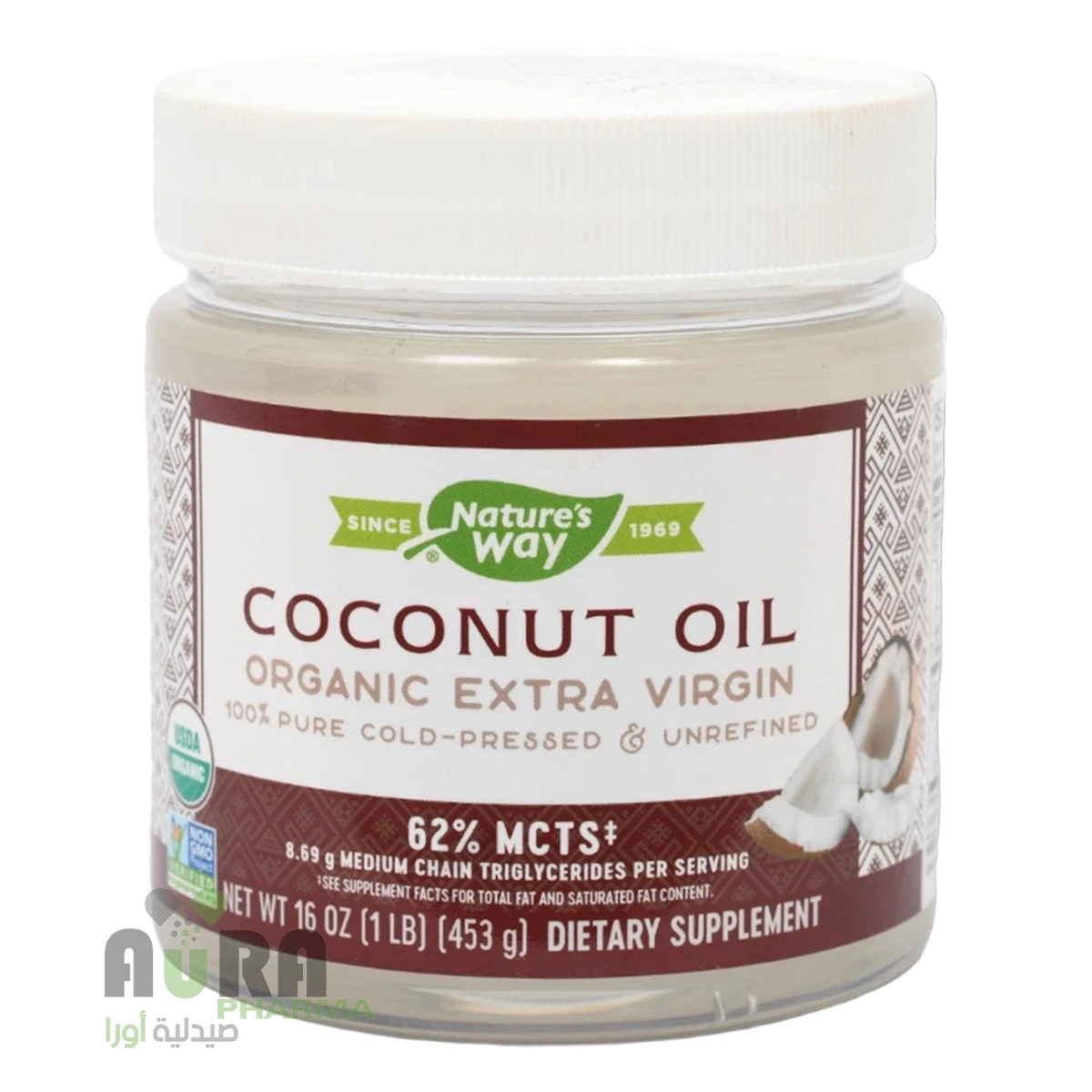 زيت جوز الهند عضوي خام 448غ