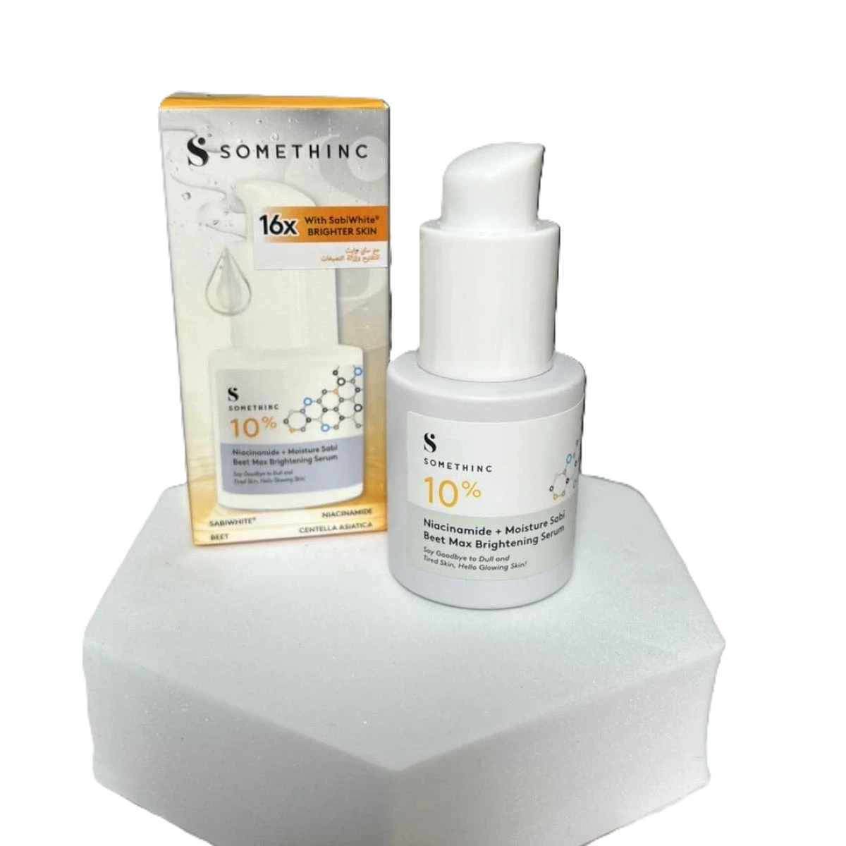 سيروم نياسيناميد 10% +مرطب من سابي وايت لتفتيح وإزالة التصبغات من سومثينك ،20 مل