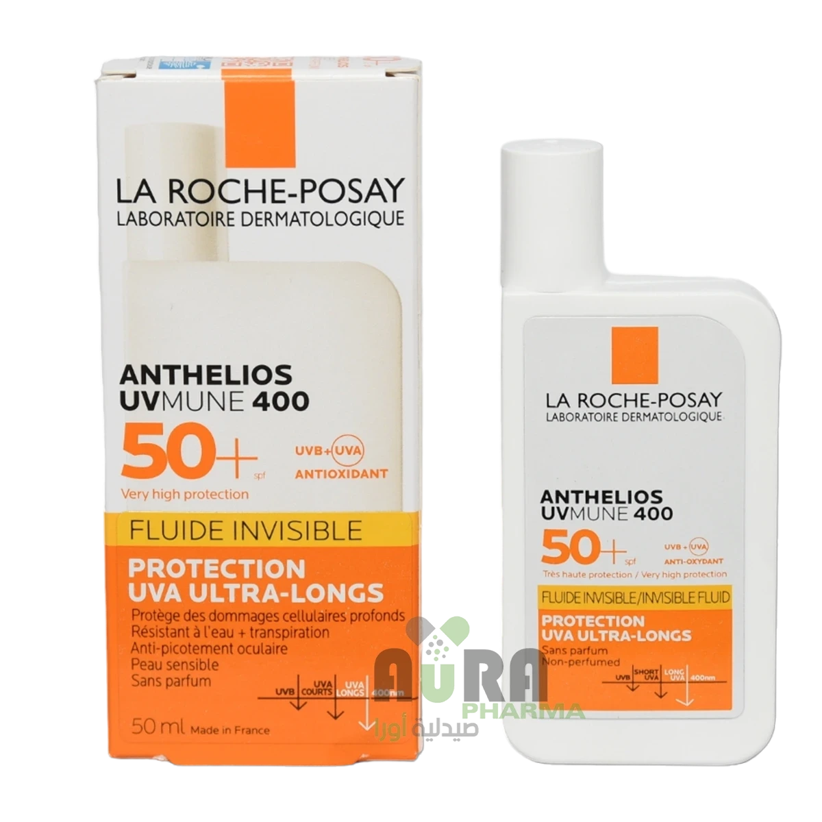 واقي شمس انثيليوس يوفي ميون 400 سائل بعامل حماية +50 من لاروش بوزيه - 50مل