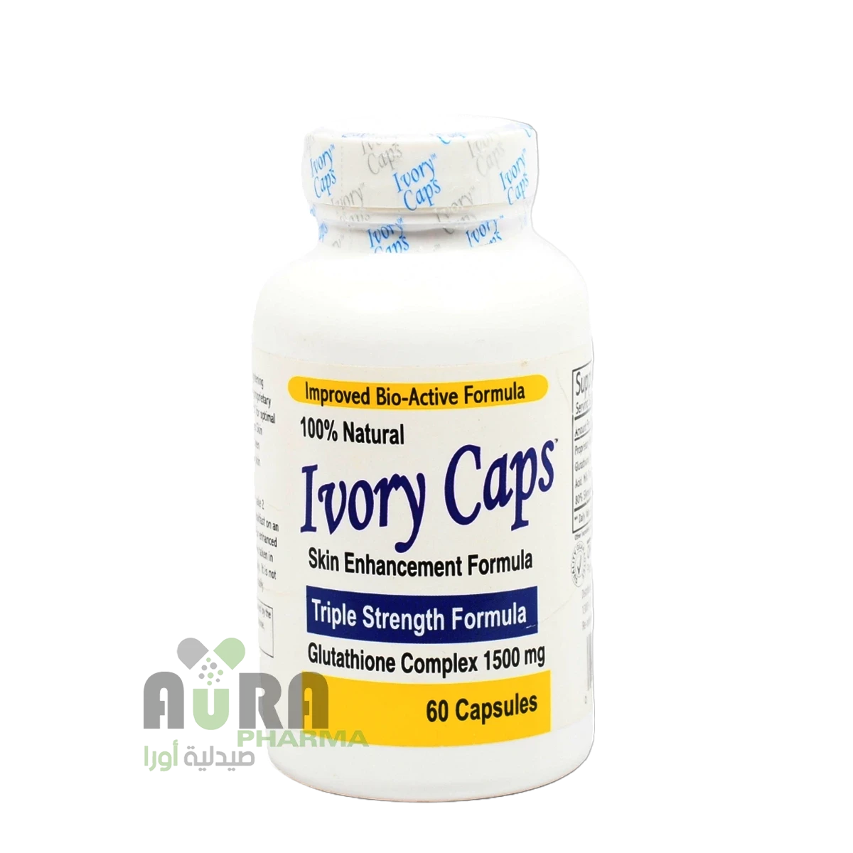 ايفوري كابس كبسولات تبييض البشرة من الجلوتاثيون بتركيز 1500 ملجم، 60 كبسولة