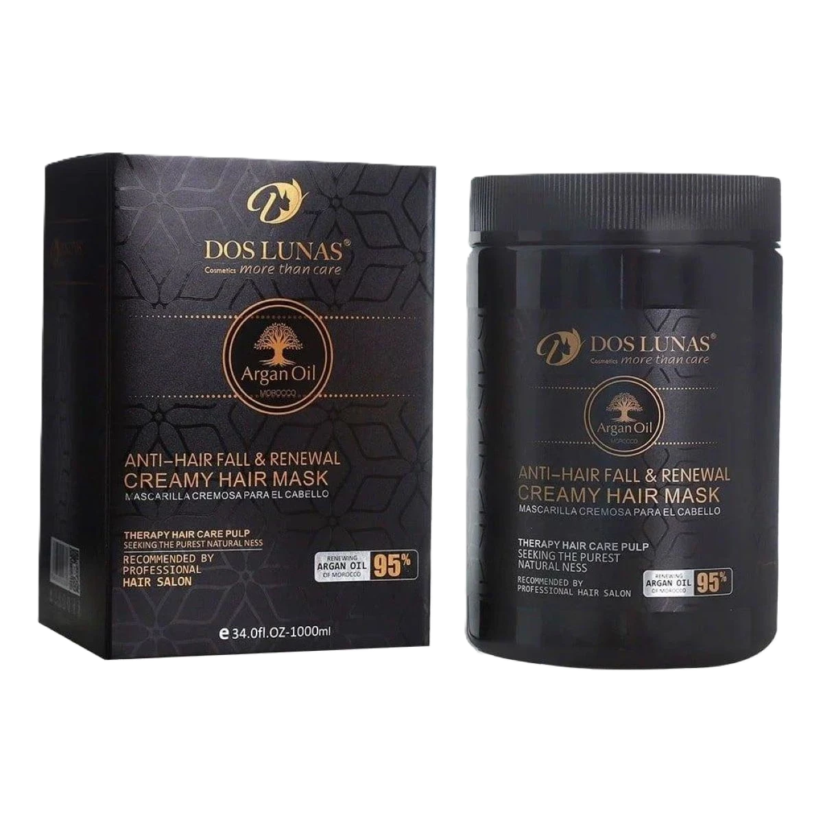 دوس لوناس قناع الشعر الكريمي بزيت الارجان  المضاد لتساقط الشعر 1000 مل