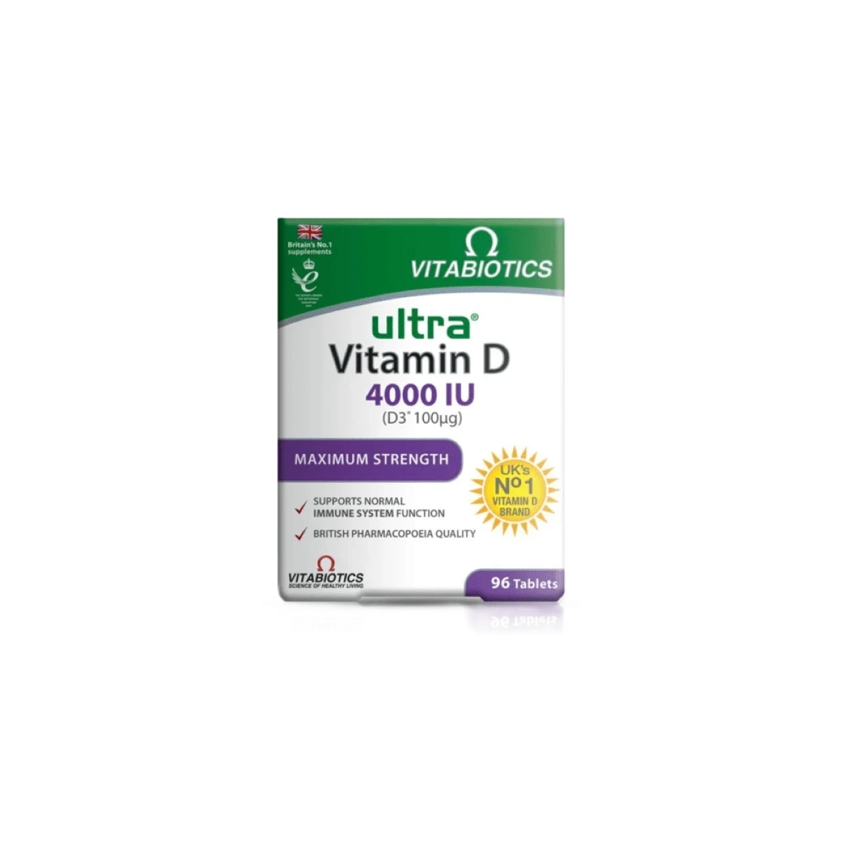 فيتابيوتيكس - الترا فيتامين د3 4000 وحدة دولية - 96 قرصًا