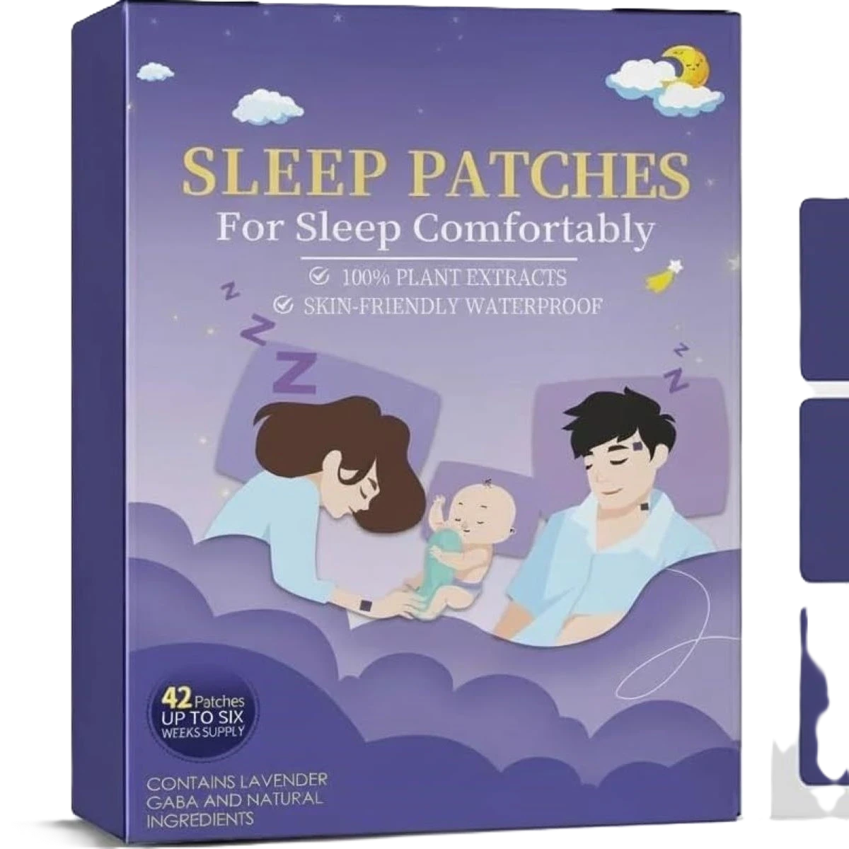 لاصقة نوم عالية الجودة من Ximonth صديقة للبشرة تساعد على تخفيف التوتر البدني وتريح الجسم أثناء النوم 42قطعه