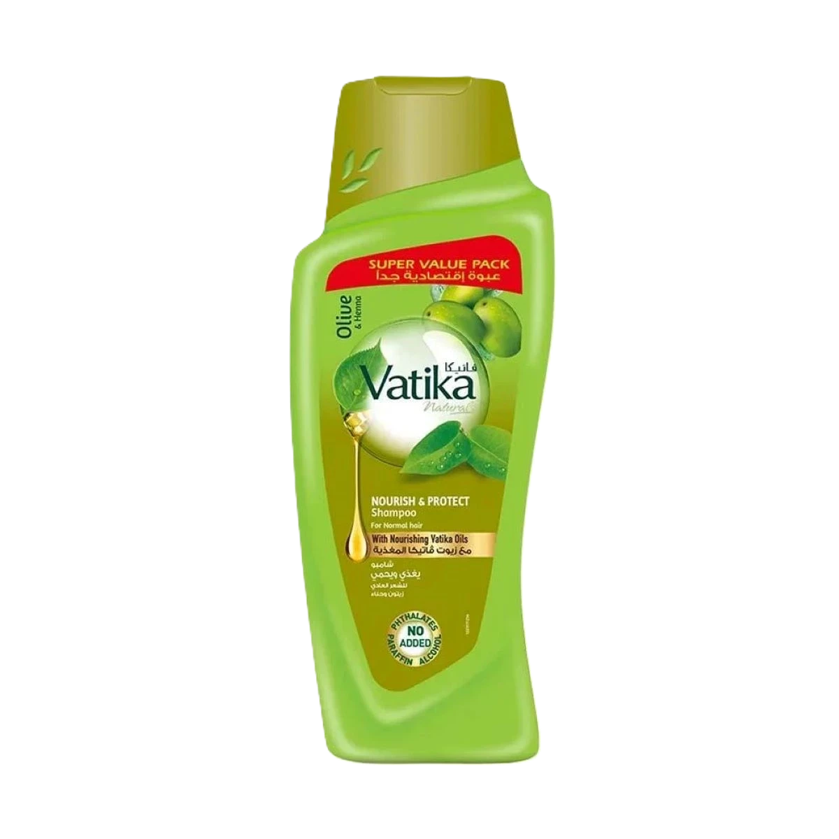 شامبو فاتيكا يغذي ويحمي للشعر العادي بالزيتون والحناء - 600 مل